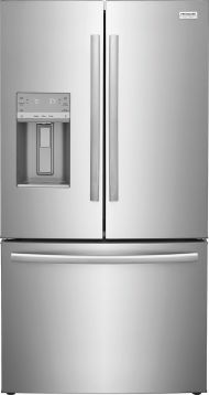Stainless steel French door refrigerator with external water dispenser and bottom freezer in Refrigerators and Appliances collections