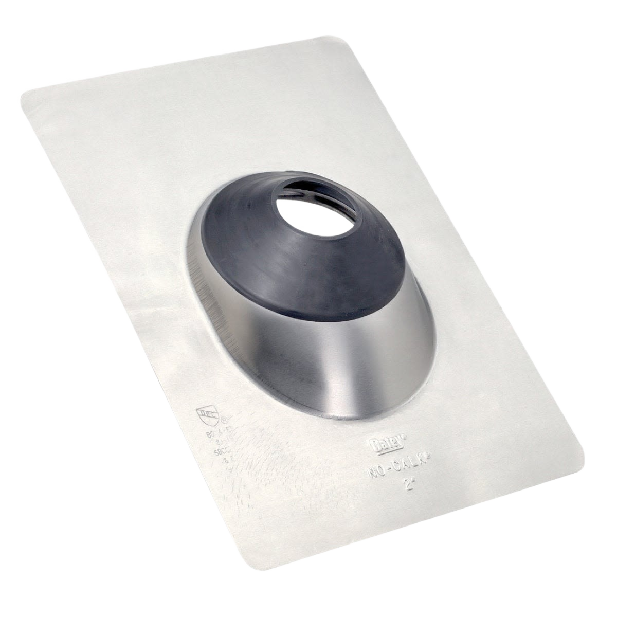 Aluminum pipe flashing with integrated black rubber boot for leak-proof roofing and plumbing repair projects under $50