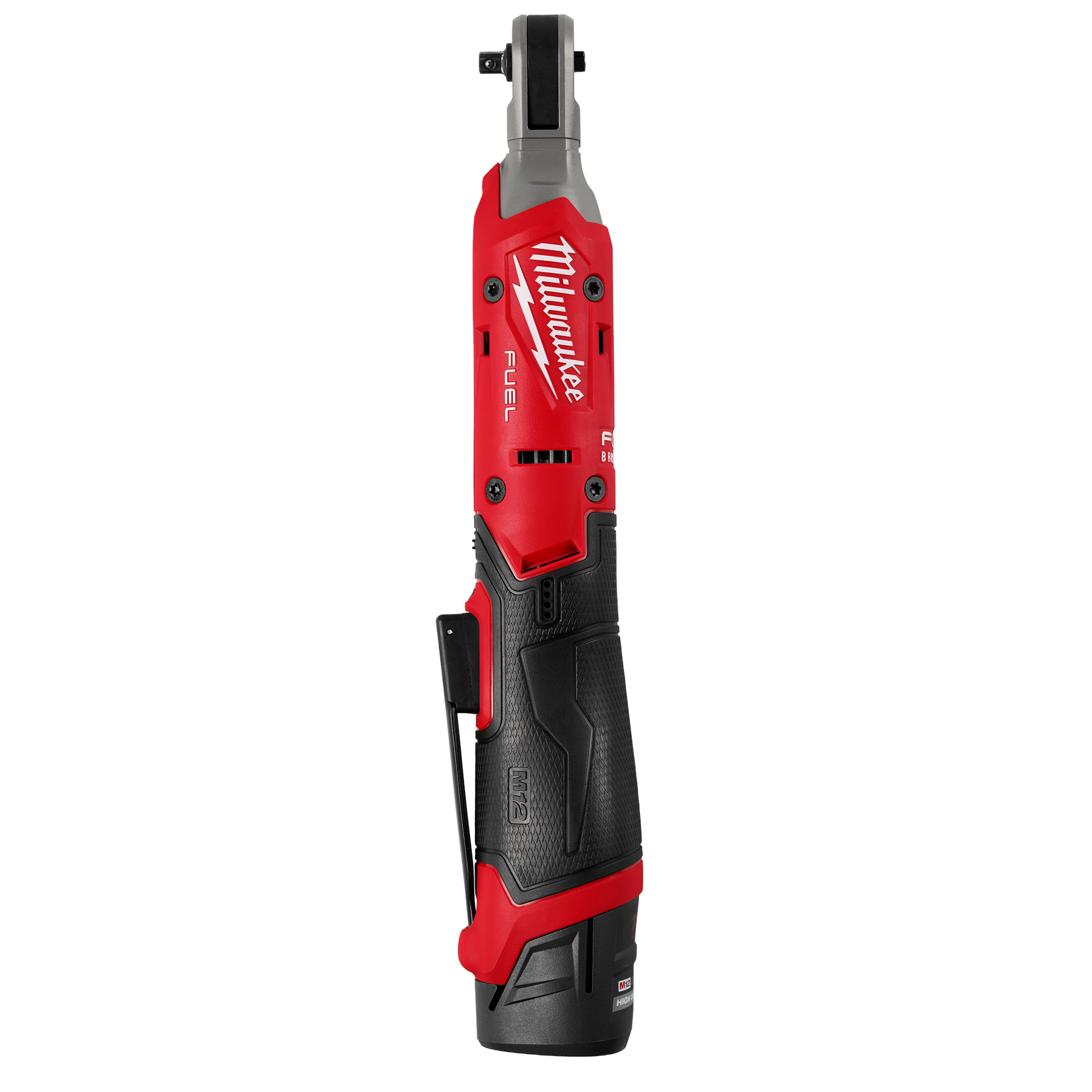 Compact cordless 1/4-inch ratchet with ergonomic red and black grip, designed for Hand Tools and Woodworking Tools collections at Hartville Hardware.