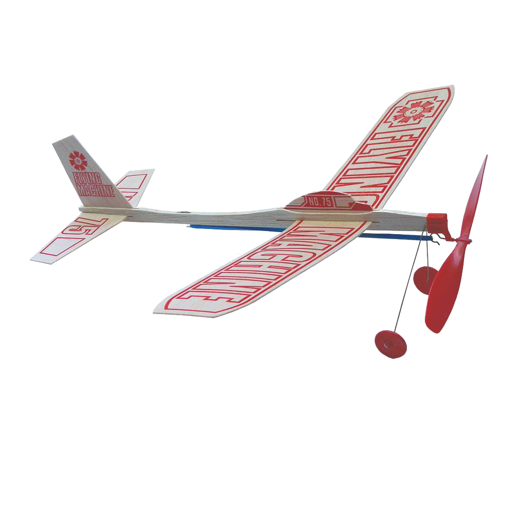 Lightweight flying machine glider airplane toy with red propeller and wheels from Toys & Games under $50 collection