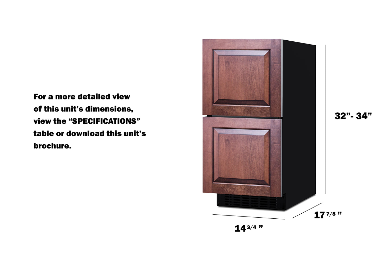 15" Wide 2-Drawer All-Refrigerator, ADA Compliant (Panels Not Included)