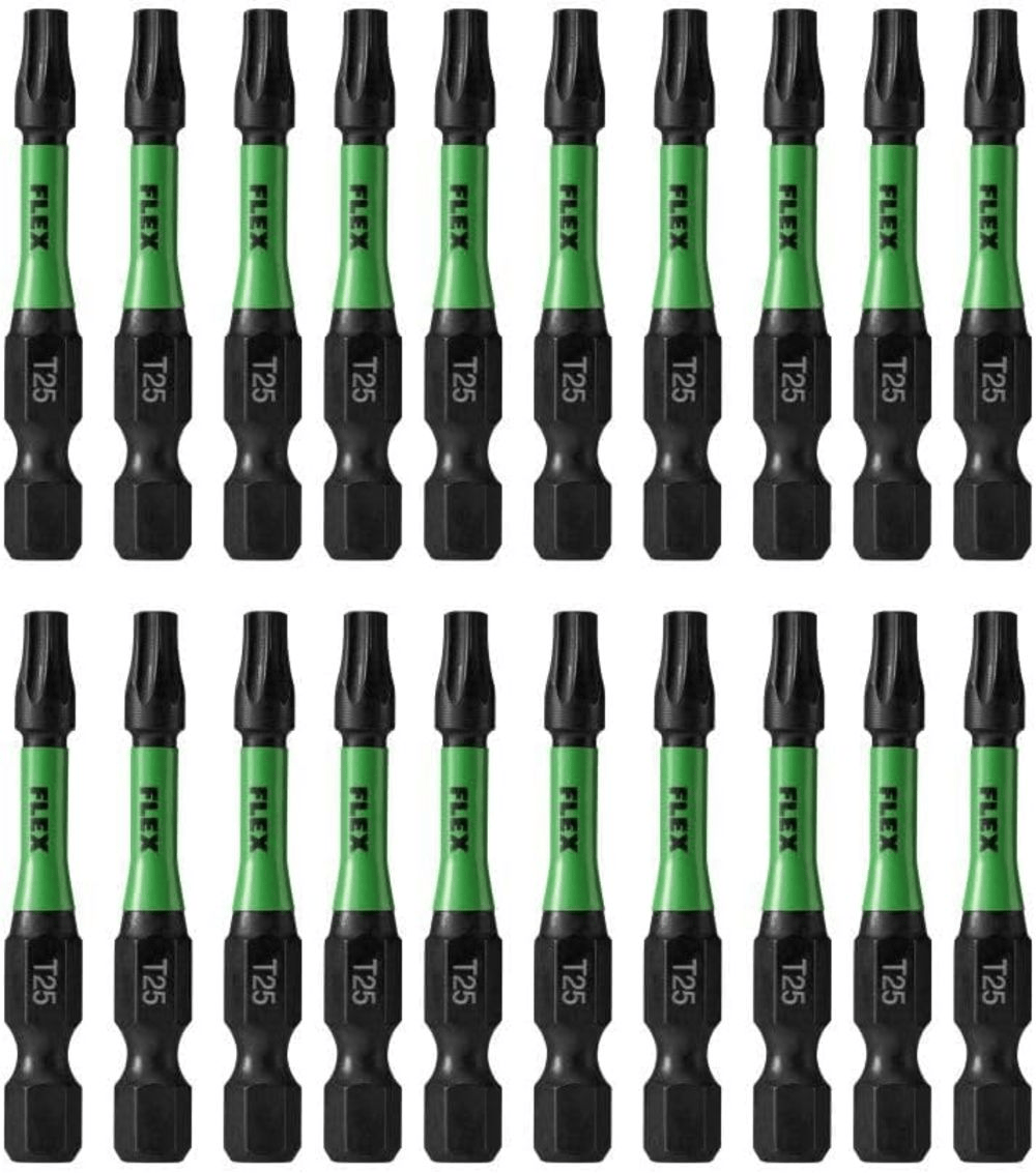 FLEX Impacks 20-Pc. 2" T25 Impact Driver Bits