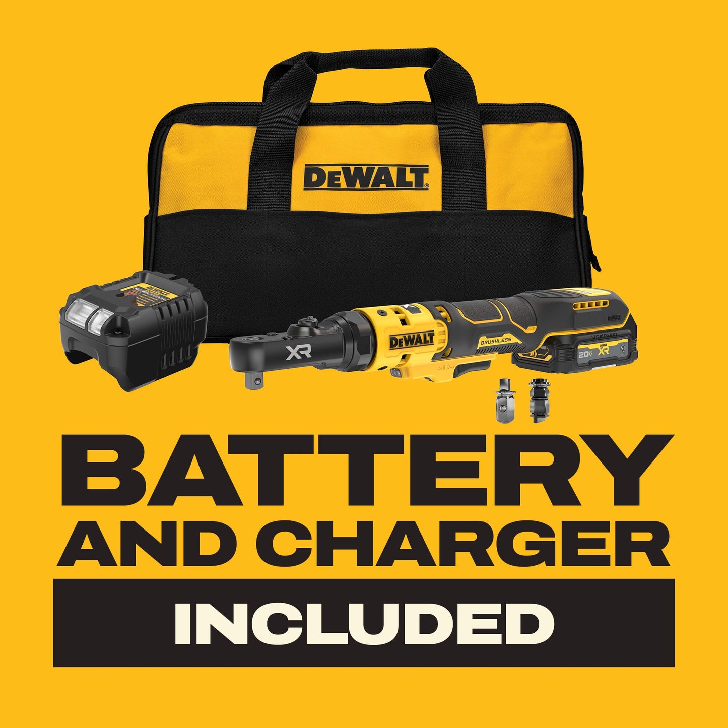 DEWALT 20V MAX* XR® Brushless Cordless 3/8-In. & 1/2-In. Sealed Head Ratchet Kit
