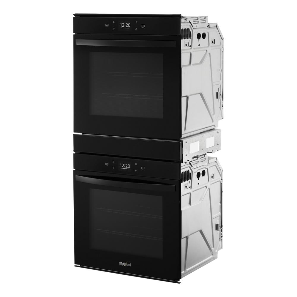 Black 24 inch double wall oven with digital display and convection in kitchen and appliances collection