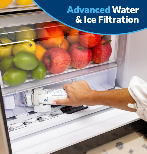 GE® 24.2 Cu. Ft. Counter-Depth Side-By-Side Refrigerator with Internal Dispenser and In-Door Icemaker