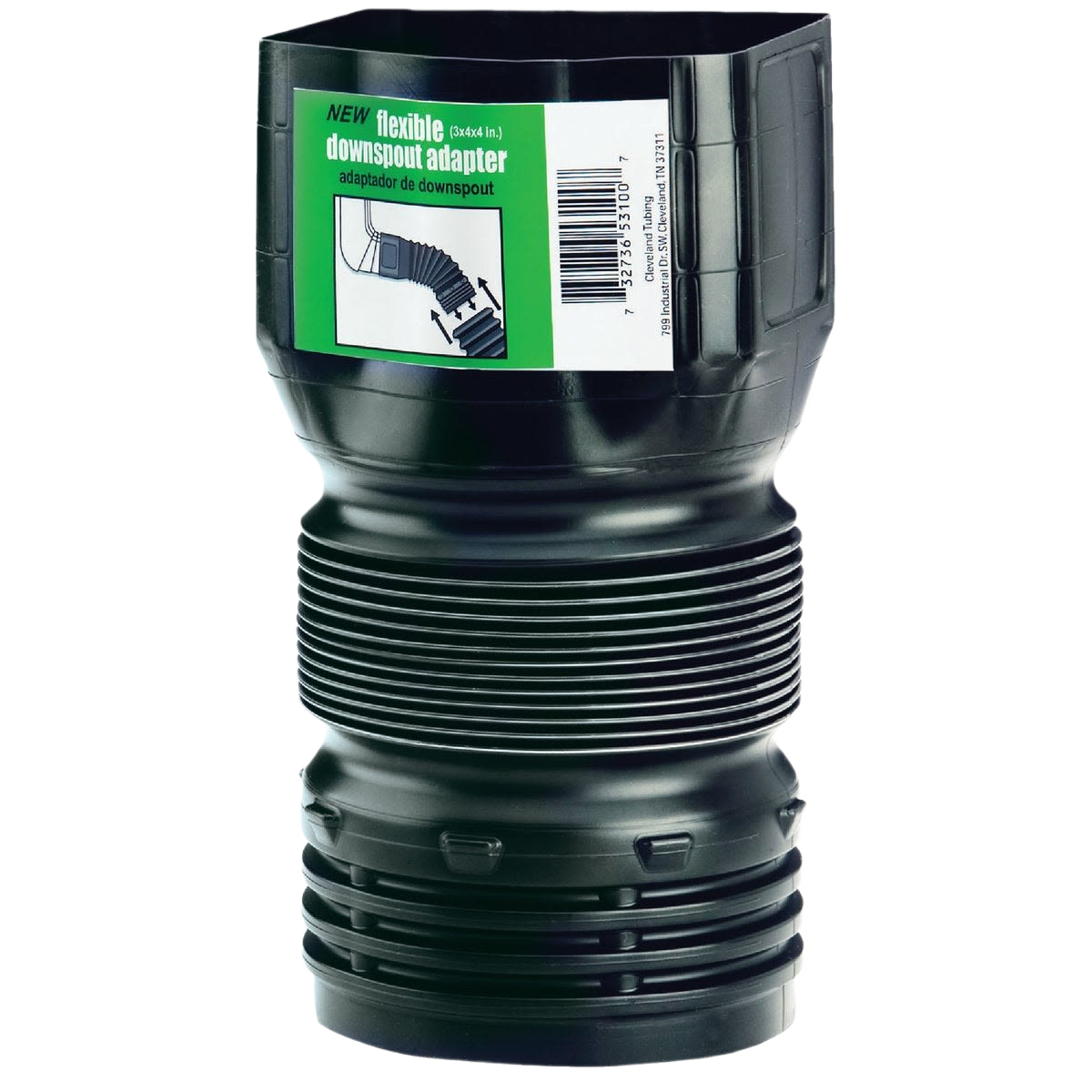 Black flexible downspout adapter connecting gutter systems with corrugated pipe for plumbing and home improvement under $50 collections