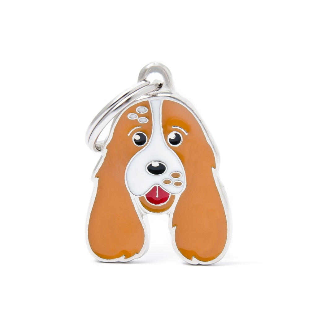 MyFamily Friends White and Orange Cocker Pet Tag