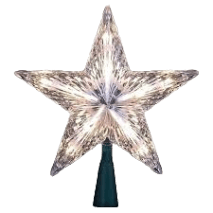 Clear 10-light star-shaped tree topper with UL certification for Christmas decorations under $50 collections
