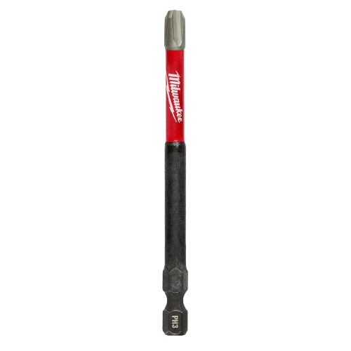 Red and black Milwaukee impact-rated PH3 Phillips drill bit designed for power tool accessories and home improvement tasks