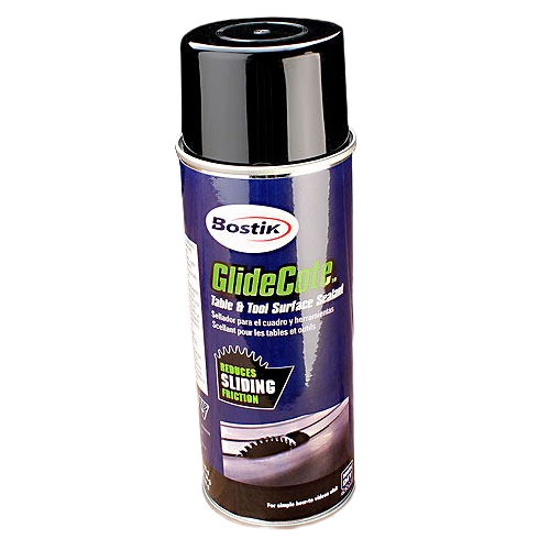 Blue and black spray can of surface sealant reducing sliding friction for woodworking tool accessories under $50