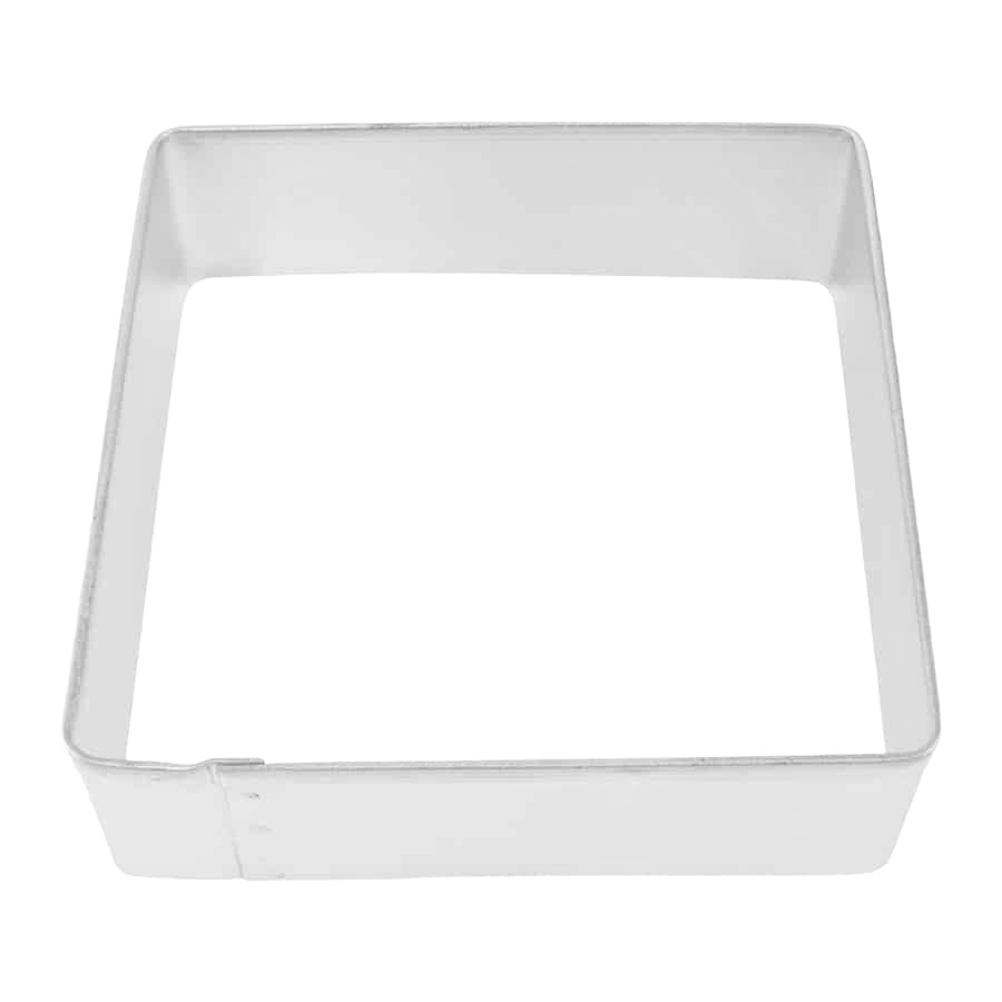 Square-shaped tinplated steel cookie cutter, 3-inch size, ideal for kitchenware and bakeware tools under $25.