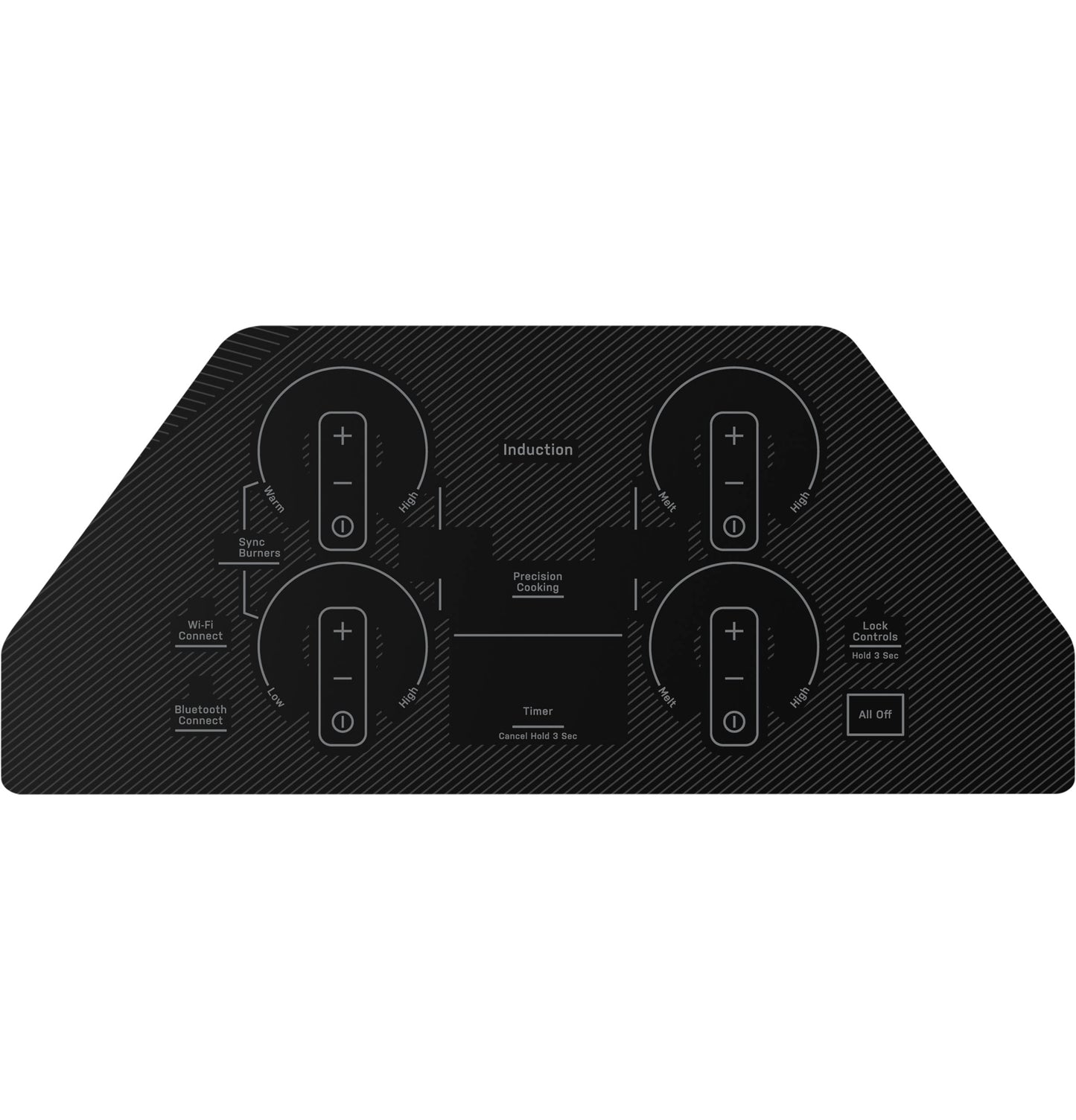 Black built-in induction cooktop with touch controls and precision cooking features in Induction Cooktops and Appliances collections