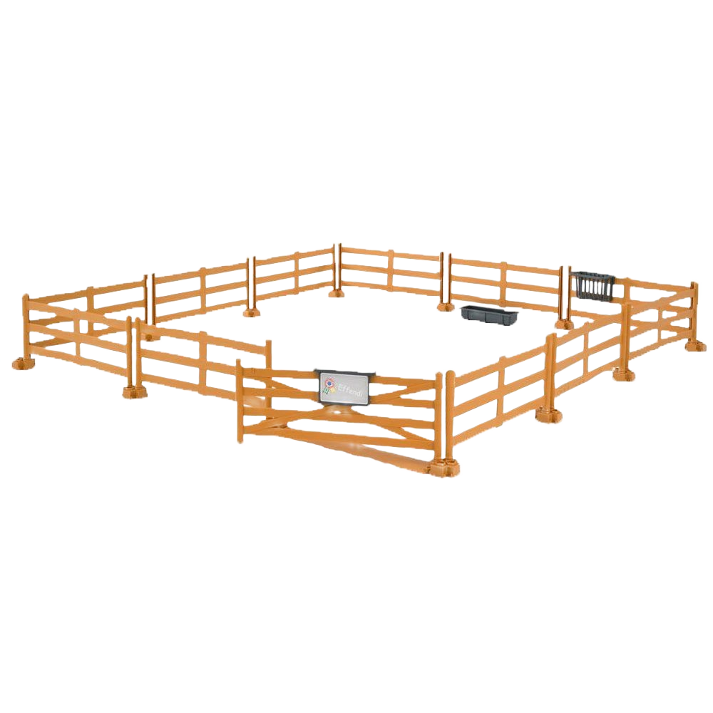 Brown plastic pasture fence playset for toy farms and animal enclosures in Bruder Toys and Vehicles collections