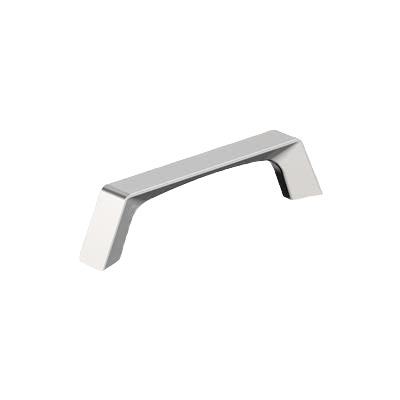 Polished chrome cabinet pull with 3-3/4 inch center-to-center spacing for furniture hardware and home improvement projects