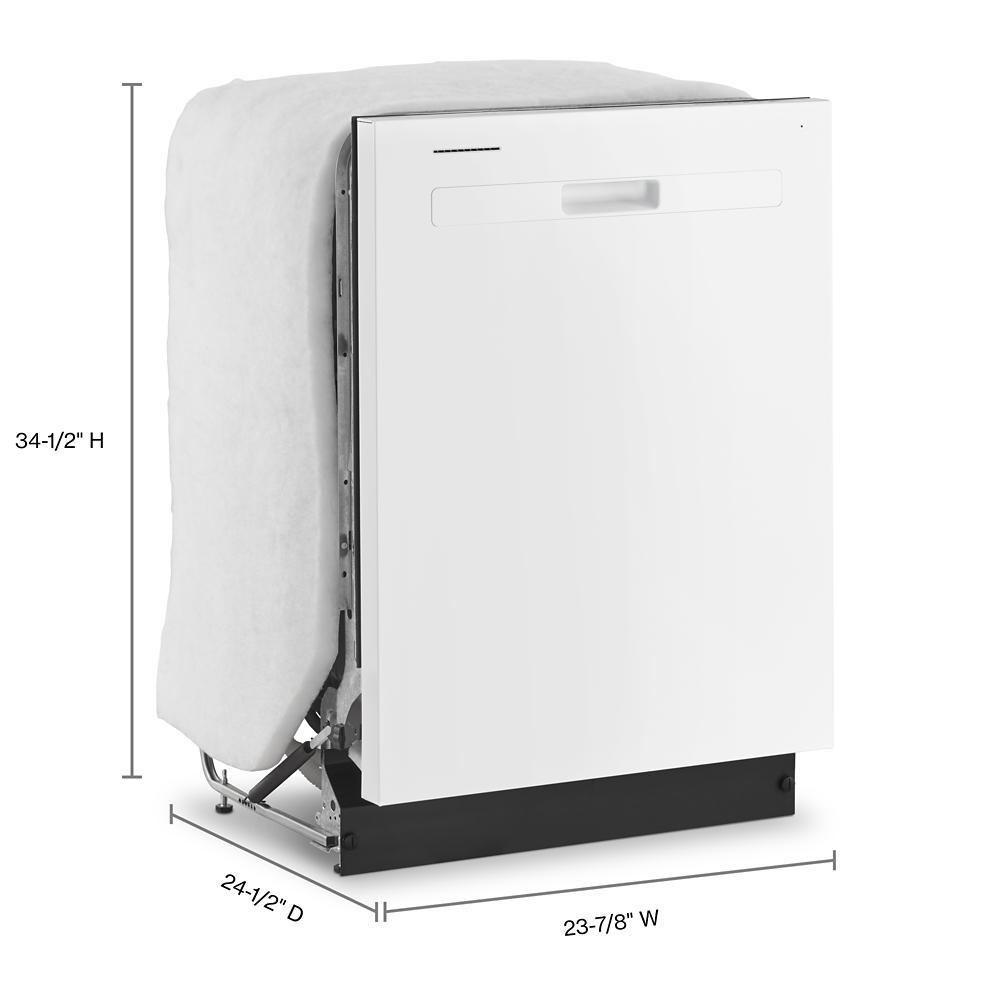 White built-in dishwasher with minimalist front panel and integrated handle from dishwashers and kitchenware appliances collection