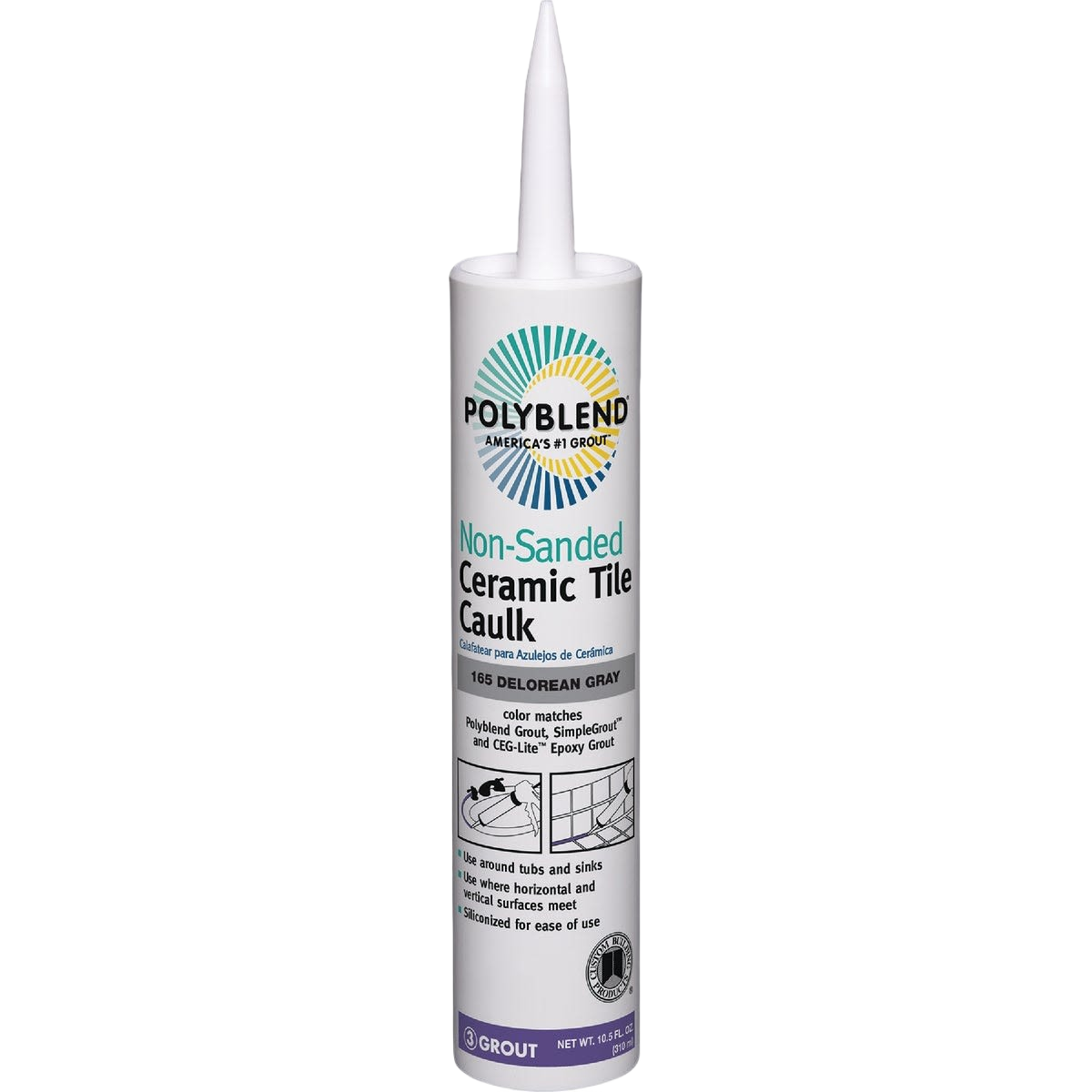 Tube of non-sanded ceramic tile caulk in gray, suitable for tile setting and flooring tools under $50 collection