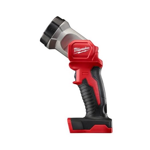Compact cordless work light with ergonomic grip and red-black design for tools and home improvement use