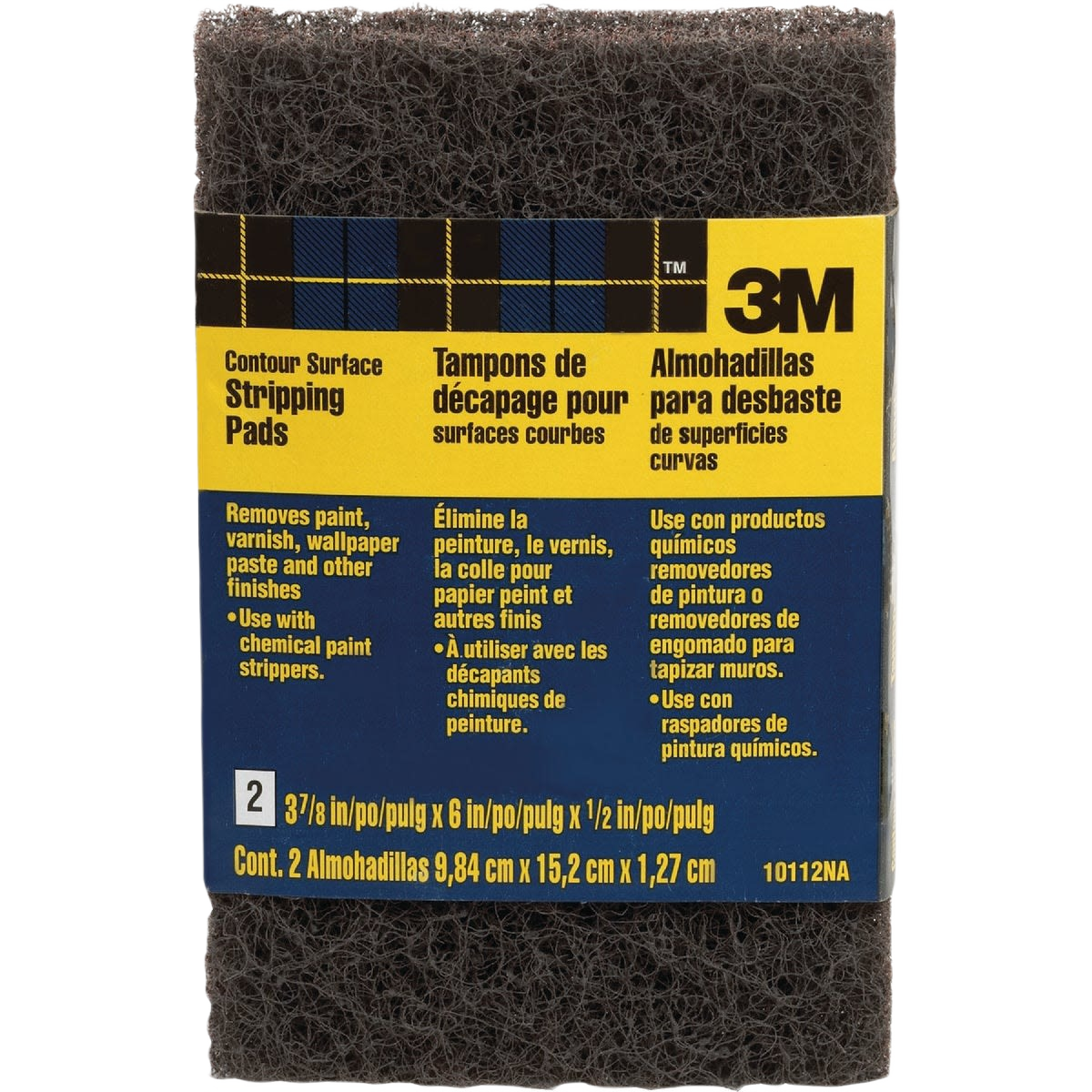3M heavy-duty paint stripping pads in 2-pack for paint, varnish, and wallpaper removal in home improvement projects