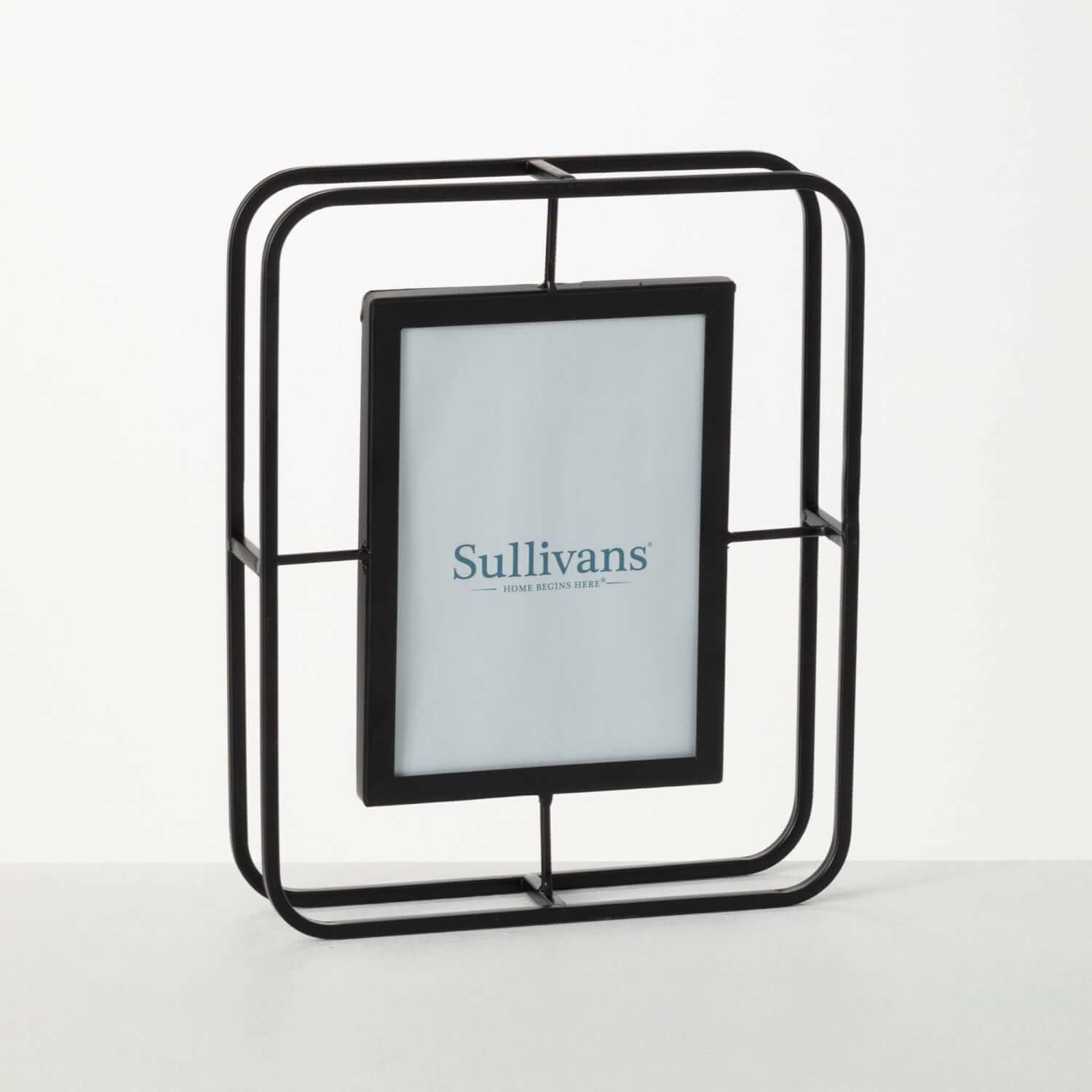 Modern black wire picture frame with metal border for 4x6 photos, ideal for indoor Christmas decorations and gifts under $50