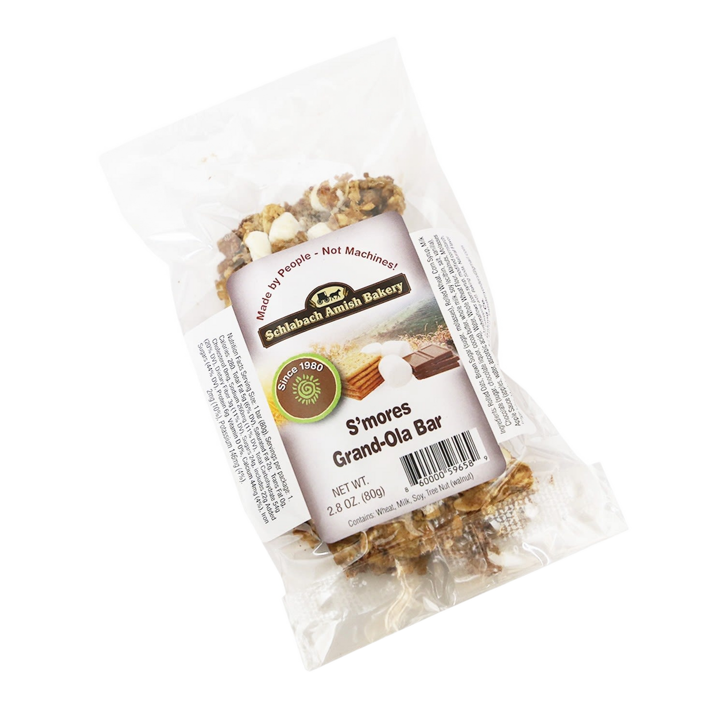 Schlabach Amish Bakery S’mores granola bar with oats, marshmallows, chocolate chips in Food & Beverage snacks under $25 collections