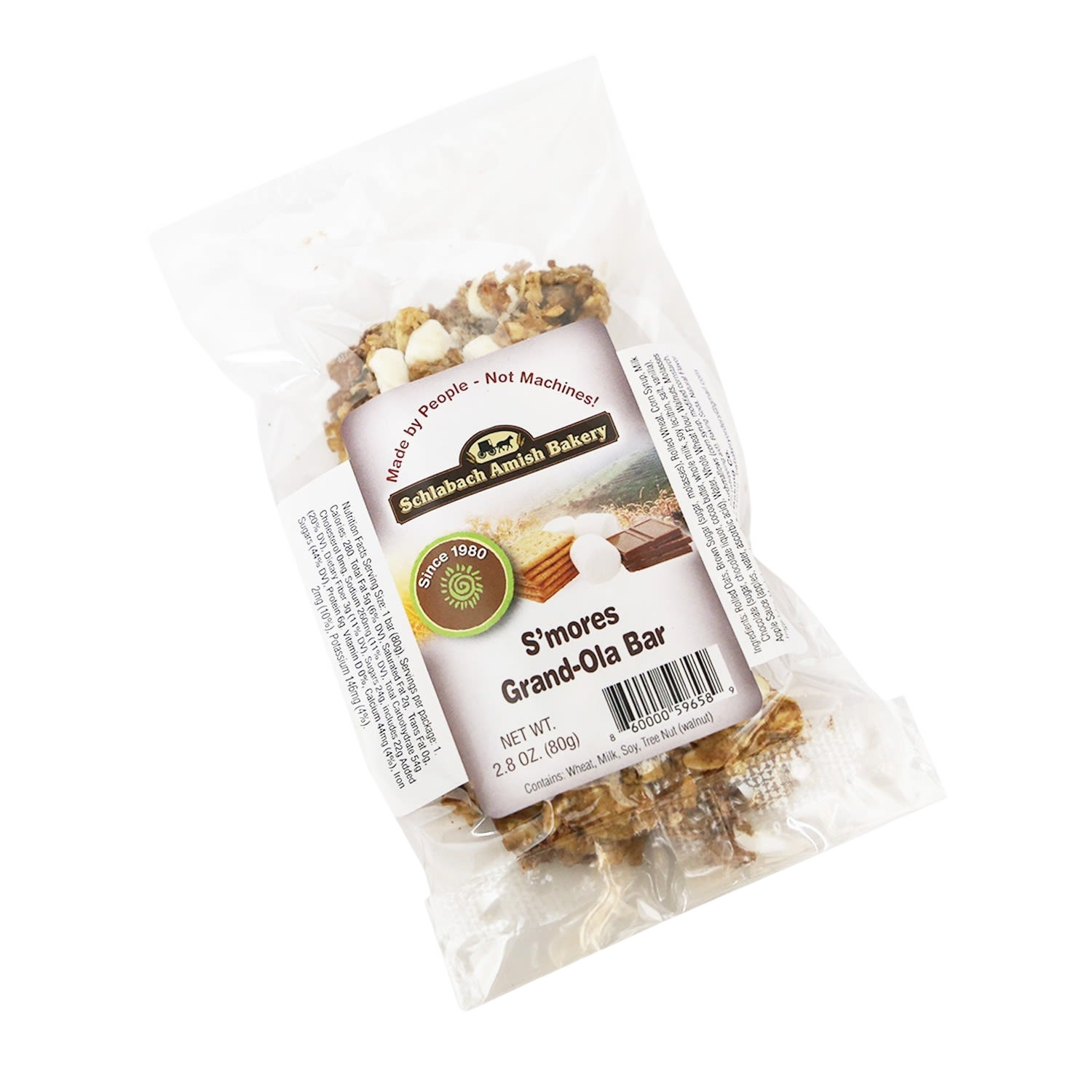 Schlabach Amish Bakery S’mores granola bar with oats, marshmallows, chocolate chips in Food & Beverage snacks under $25 collections