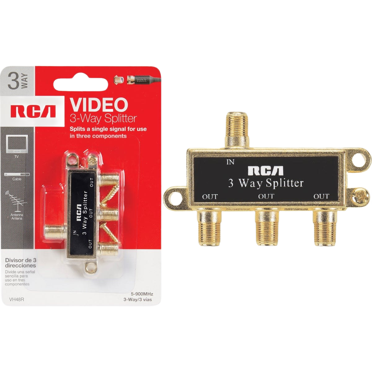 3-way coaxial signal splitter in electrical collection, suitable for home improvement and under $50 budget options