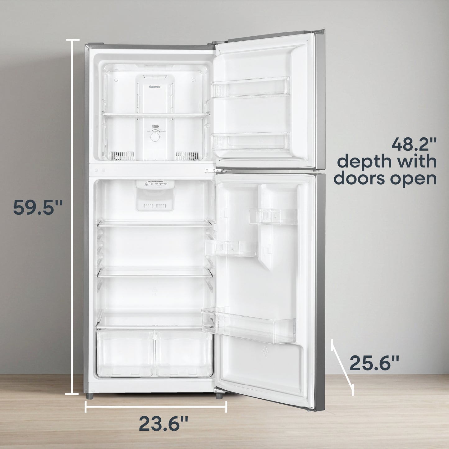 Element Electronics 10.1 cu. ft. Top Freezer Refrigerator - Stainless Steel, ENERGY STAR (ENR10TFGBS)