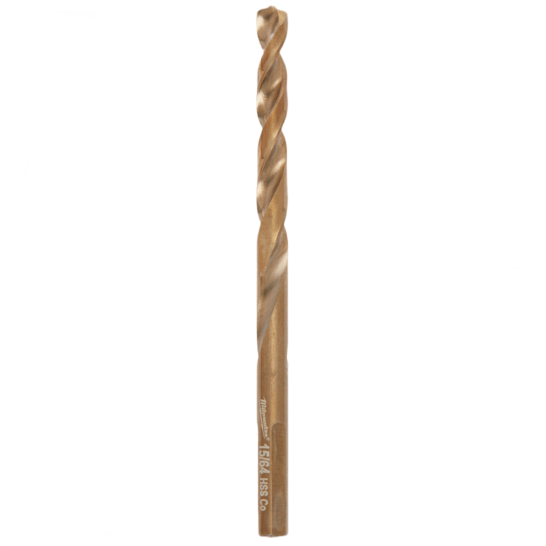 Cobalt drill bit with red helix design for durable metal drilling in power tool and home improvement projects