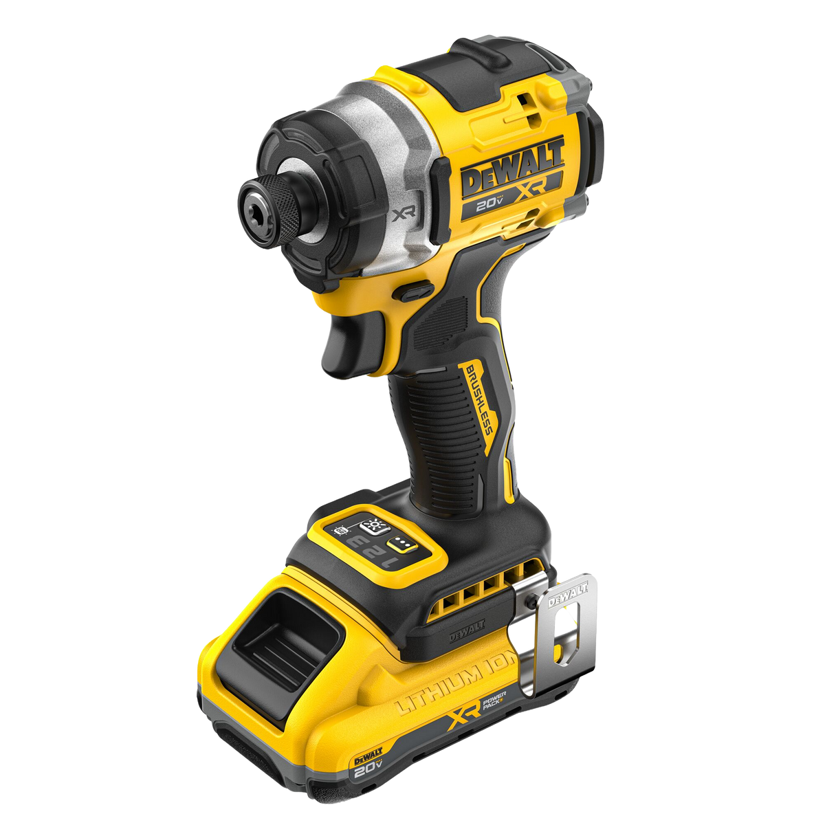 DEWALT 20V MAX* XR® Brushless Cordless 3-Speed High Torque 1/4" Impact Driver Kit w/XR POWERPACK™