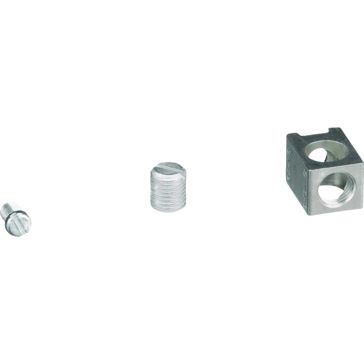 Set of aluminum electrical lug kit components including neutral lug and screws for home improvement tasks