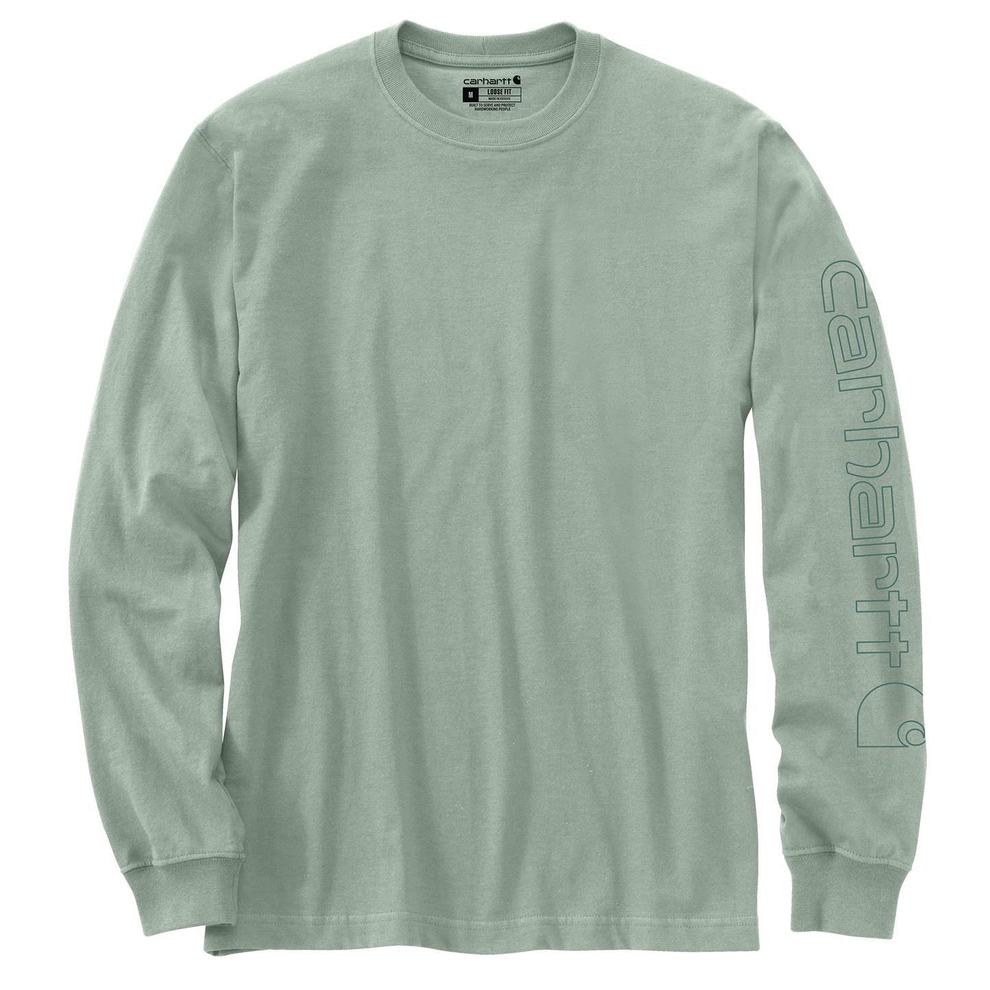 Carhartt Men's Loose Fit Heavyweight Logo Sleeve Graphic Long Sleeve T-Shirt