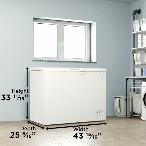 10 Cuft Chest Freezer, 2 Baskets, Up Front Temp Control, 5 Yr Warranty