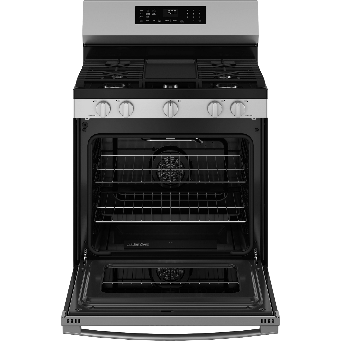 GE® 30" Free-Standing Gas Convection Range with No Preheat Air Fry and EasyWash™ Oven Tray