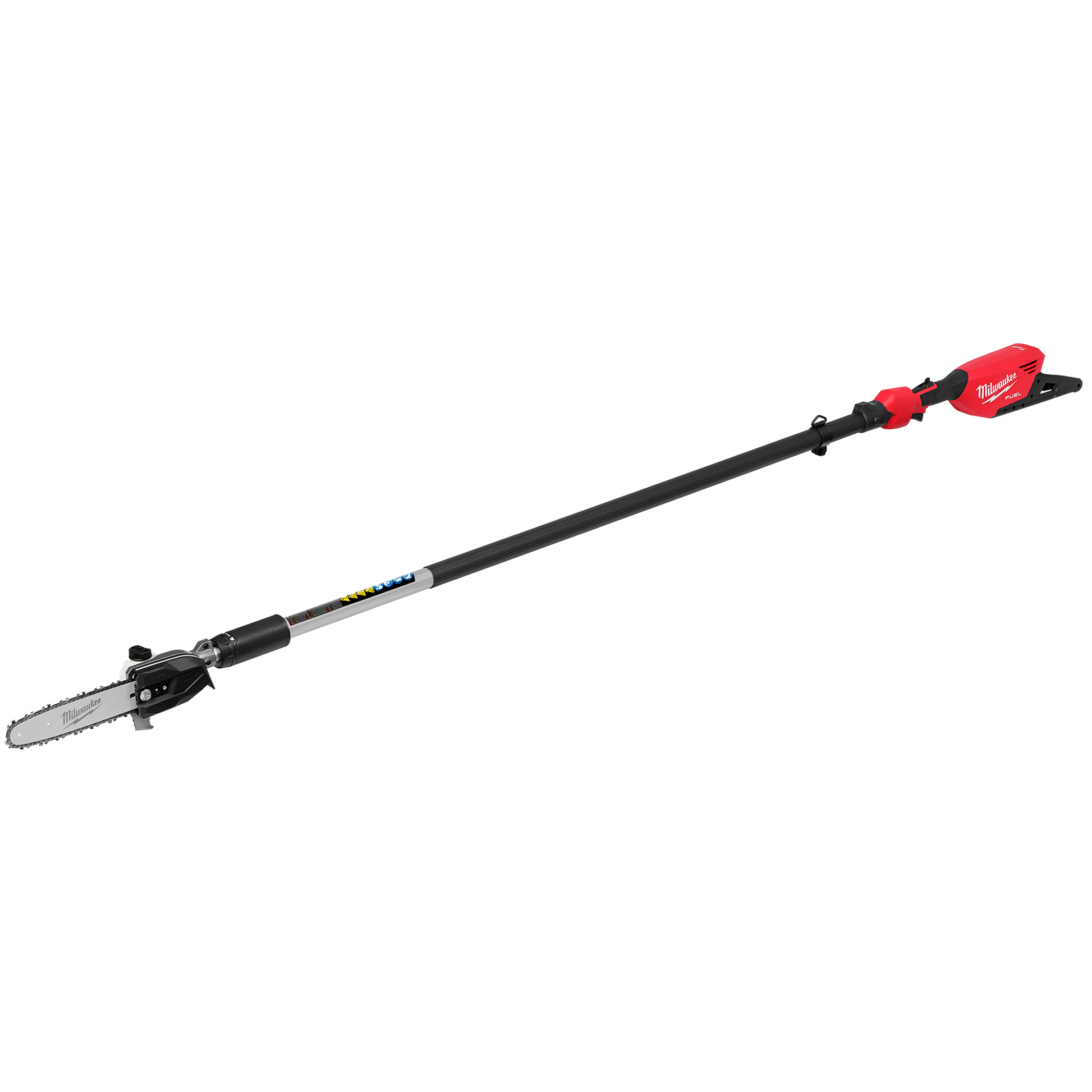 Red and black cordless telescoping pole saw designed for efficient tree trimming and outdoor home improvement tasks