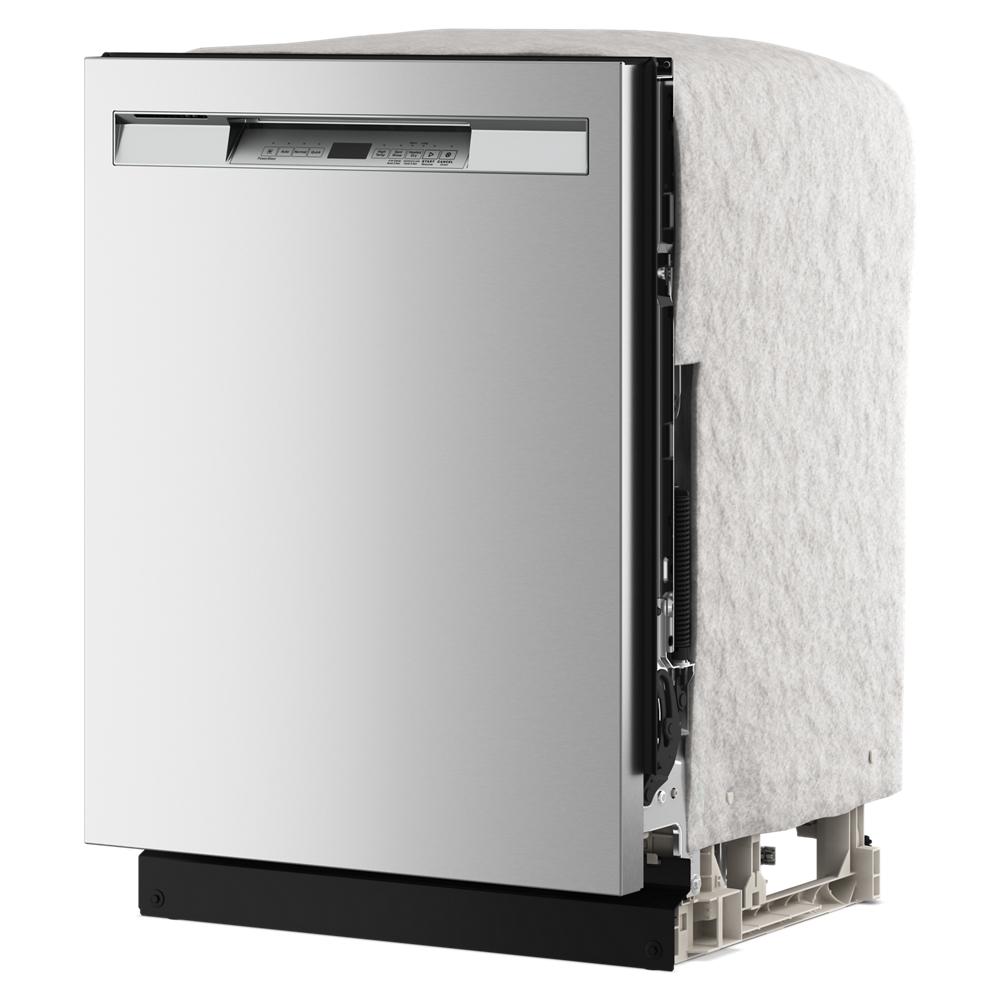Partially assembled stainless steel front control dishwasher with PowerBlast cycle and heated dry in appliances collection