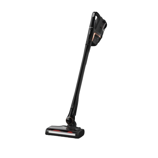 Cordless graphite black vacuum with slim design and ergonomic handle for pet hair cleaning in homes