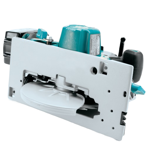 Cordless circular saw with brushless motor and teal housing designed for efficient home improvement tasks