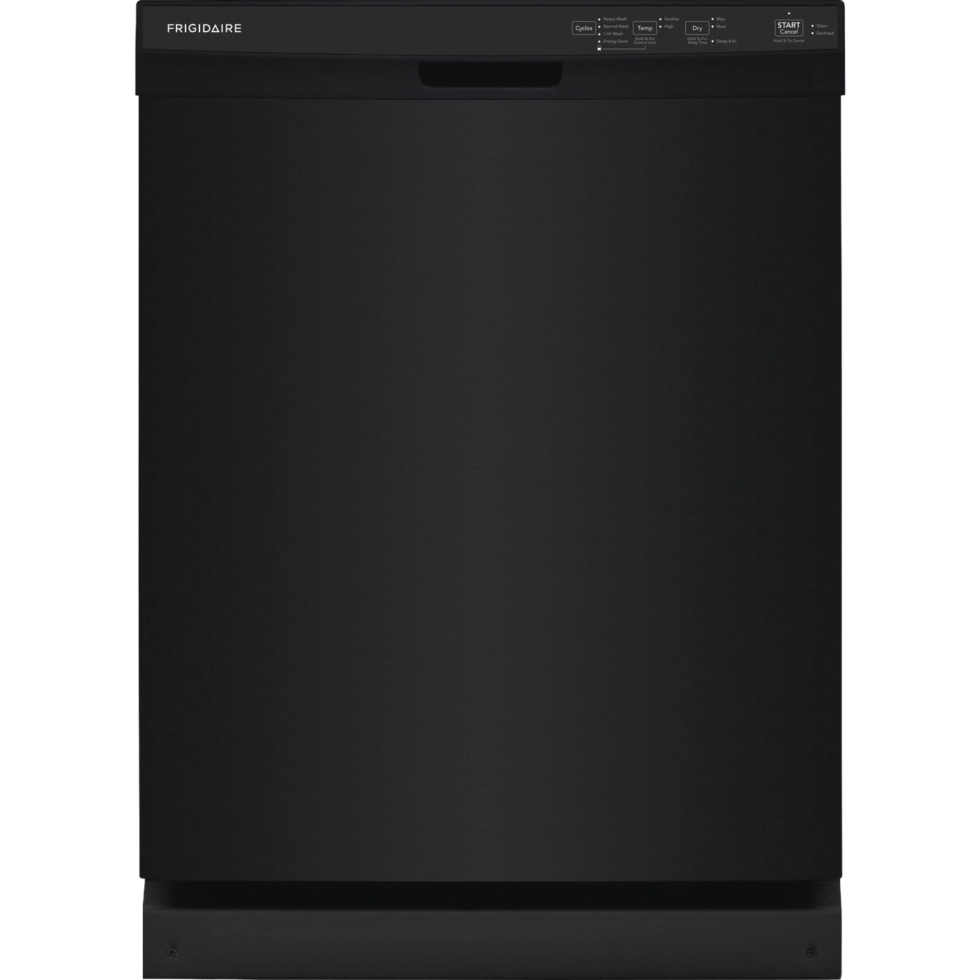 Black built-in dishwasher with digital control panel, part of dishwashers and kitchen appliances for home improvement.