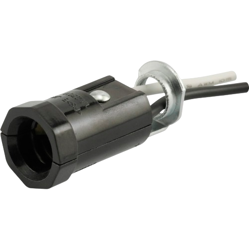 Black and metal wired candelabra socket designed for home improvement lighting installation projects