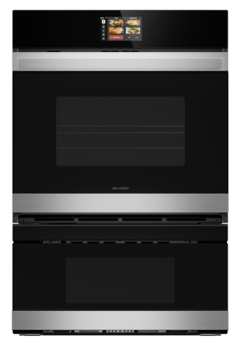30-inch black and stainless steel smart wall oven and microwave combo with touchscreen from Appliances collection