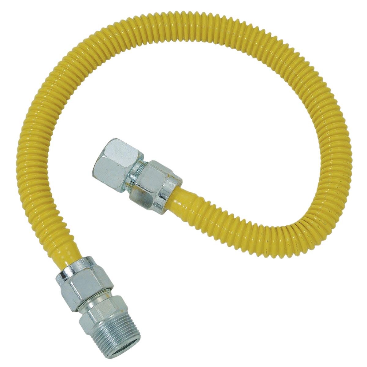 Yellow flexible stainless steel gas connector with metal fittings for plumbing and home improvement tasks under $50