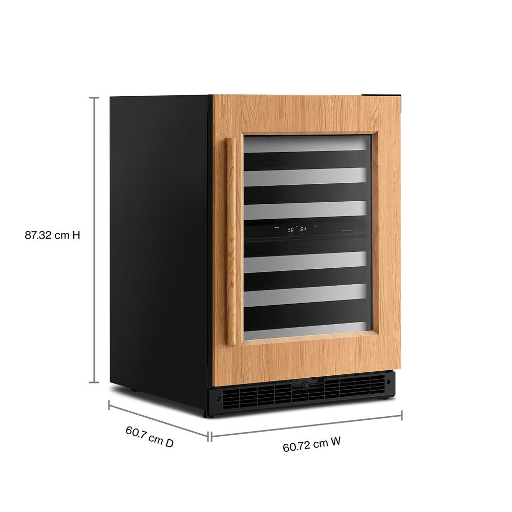 24-Inch Panel-Ready Undercounter Wine Cellar with 46-Bottle Capacity and Full-Extension Metal-Front Racks