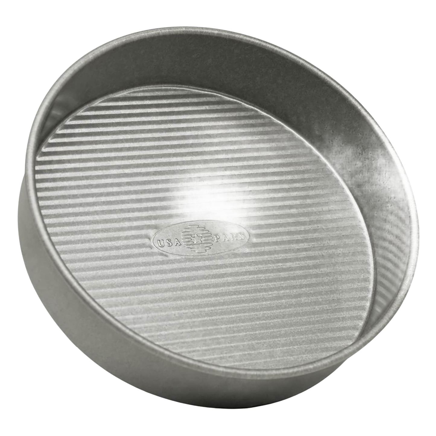 Heavy-duty 9-inch round metal cake pan with textured nonstick surface in Kitchenware and Bakeware collections