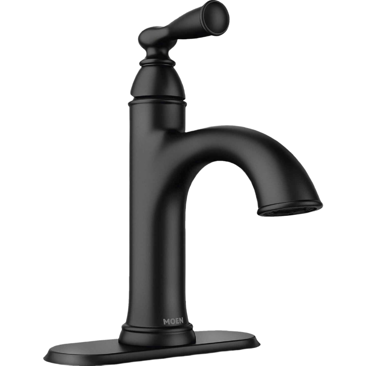 Matte black high-arc bathroom faucet with one handle for Bathroom Sink Faucets and home improvement projects