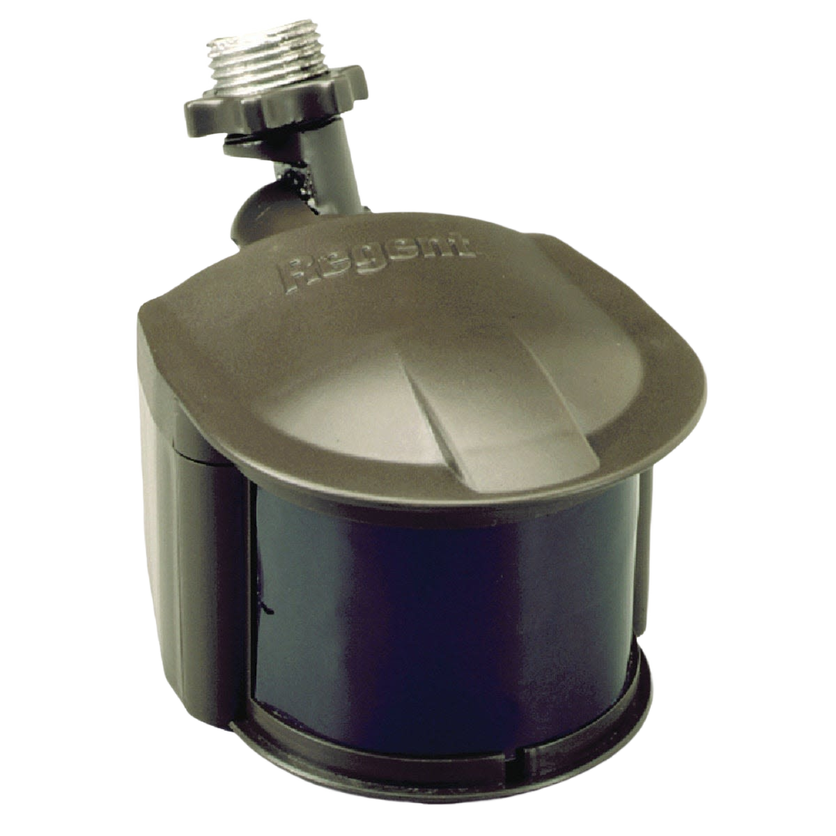 Compact bronze outdoor motion sensor with wide detection angle, suitable for lighting and electrical home improvement projects