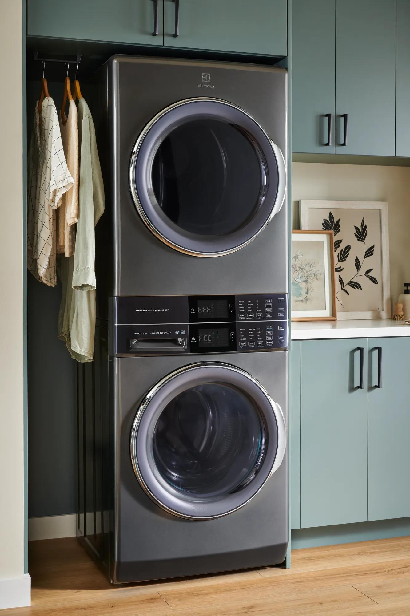 Laundry Tower Single Unit Front Load 4.5 Cu. Ft. Washer & 8 Cu. Ft. Electric Dryer