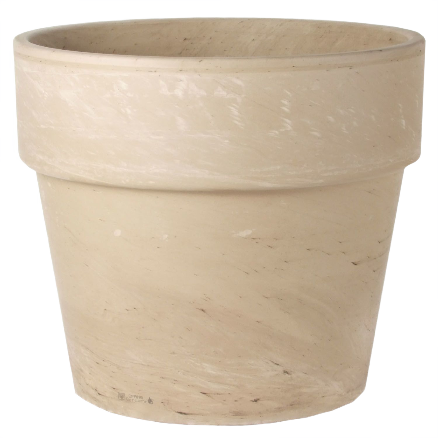Clay-colored granite pot with a smooth finish, suitable for indoor or outdoor gardening and decor projects