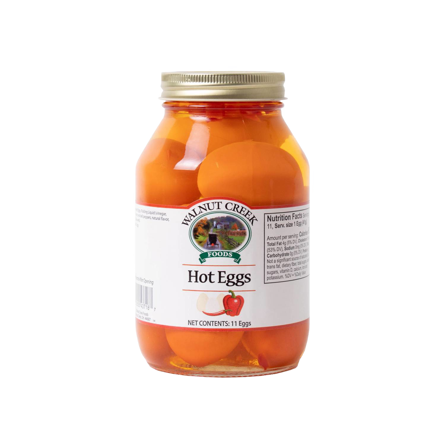 Glass jar of spicy pickled eggs in brine with label, food and beverage under $50 collection