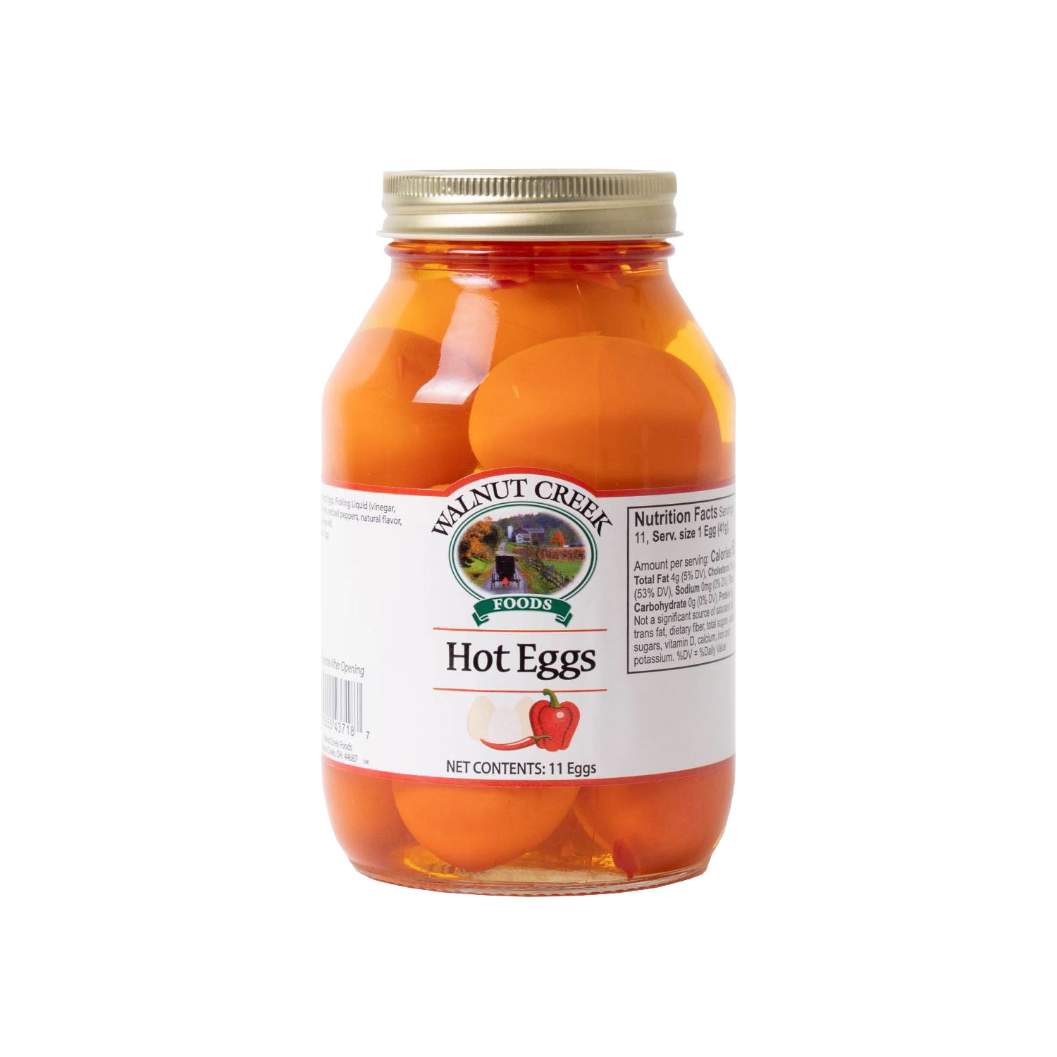 Glass jar of spicy pickled eggs in brine with label, food and beverage under $50 collection