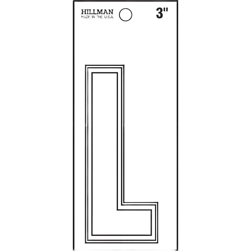 White matte vinyl die cut letter L sticker for home improvement in Hardware and Under $50 collections